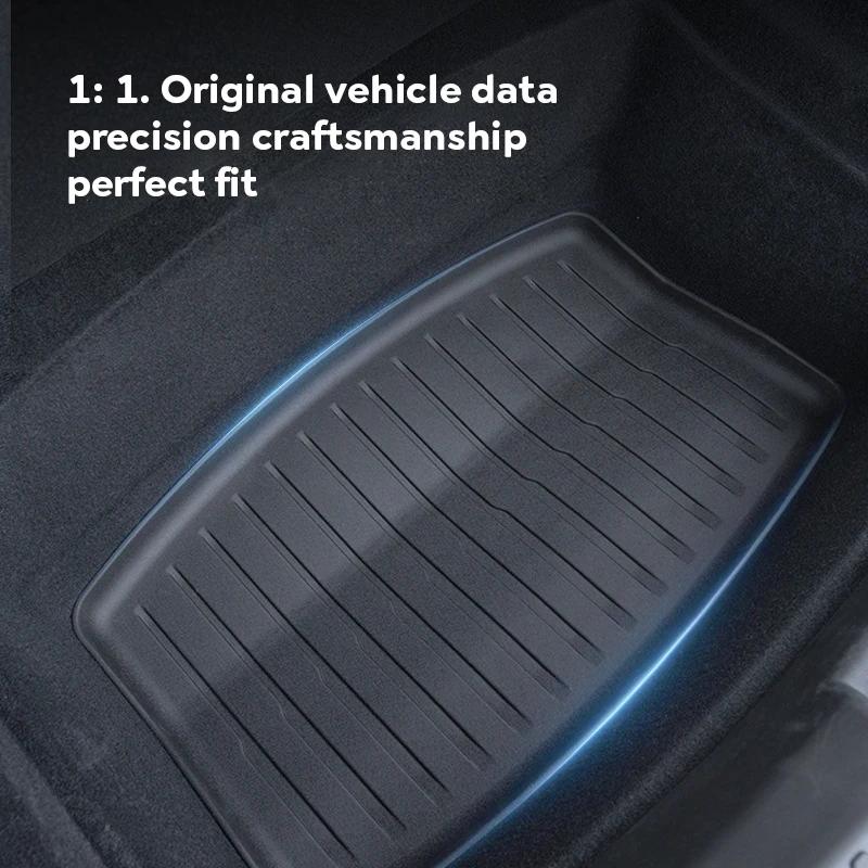 For Tesla Model 3 Highland 2025 2025 Front and Back Trunk Mat TPE Carpet Waterproof Weather-resistant Pads Up and Down Layer Mat
