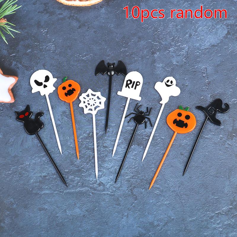 Merry Christmas Animal Fruit Fork Food Grade Plastic Mini Cartoon Kids Cake Fruit Toothpick Bento Lunch Bento Party Decoration