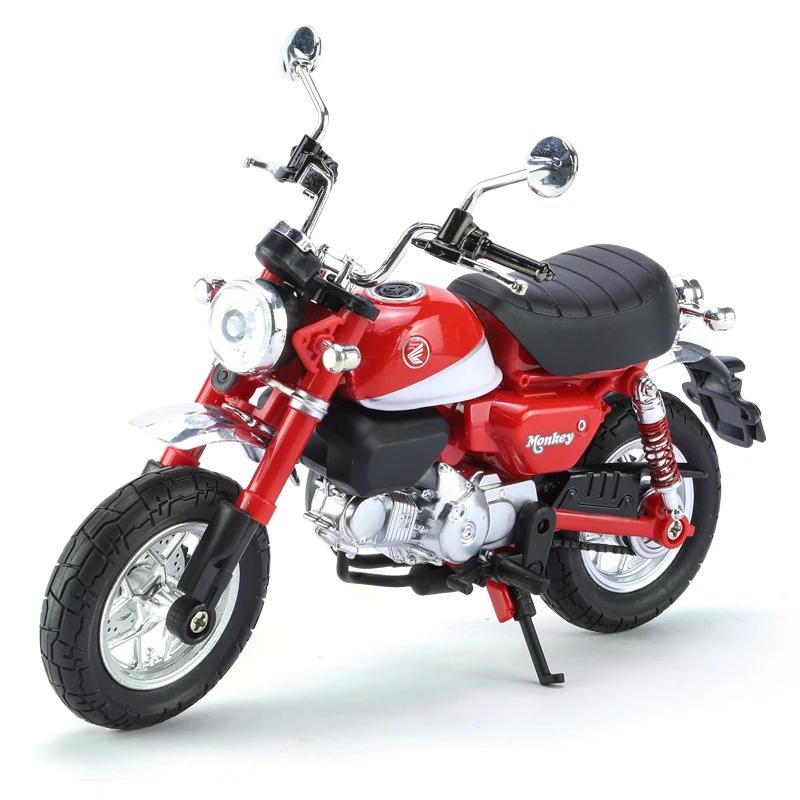1:12 Honda Monkey Motorcycle Toy Diecast Metal Model Super Sport Miniature Collection Sound & Light Gift For Boy Children