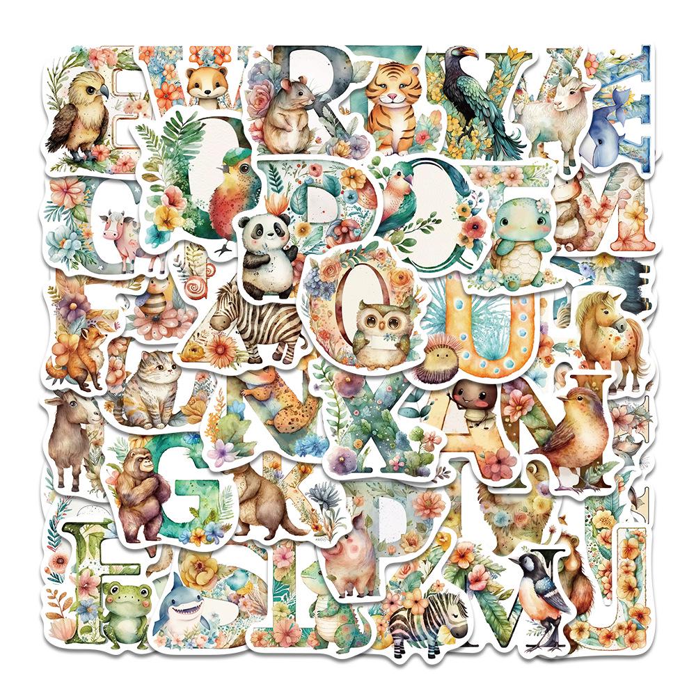 Sada samolepek divoké zvěře: Los, Alpaka, Panda & Lev