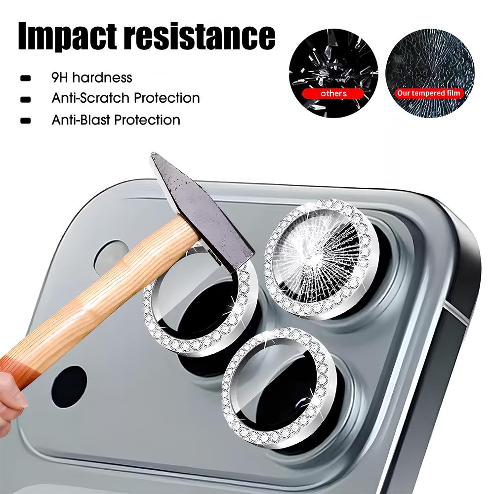 Diamond Rhinestone Camera Lens Protector For Apple iPhone 17 Air 16 15 14 13 Pro Max Plus Mini Independent Lens Cover Only 1PCS 4