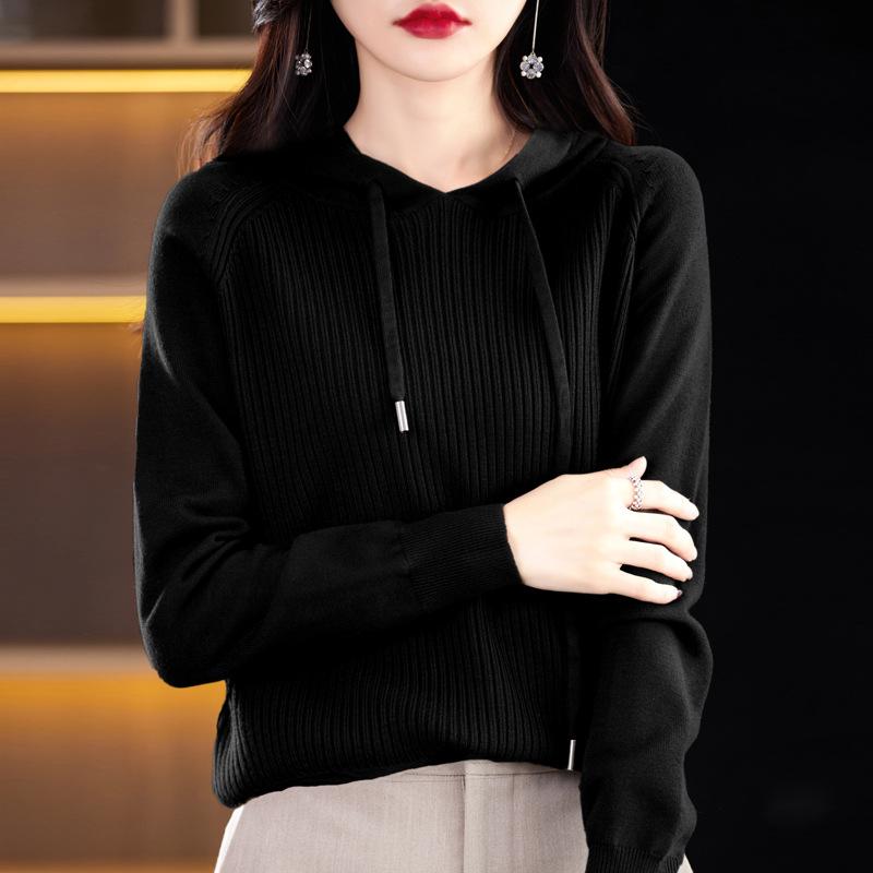 Women's Fashion Casual Solid Color Print Autumn Winter Long Sleeve Sweaters