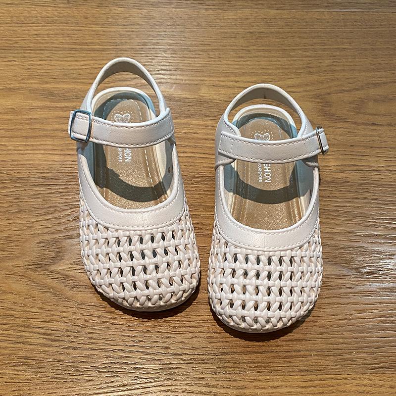 2026 Summer Girls' Princess Closed-Toe Woven Sandals for Babies