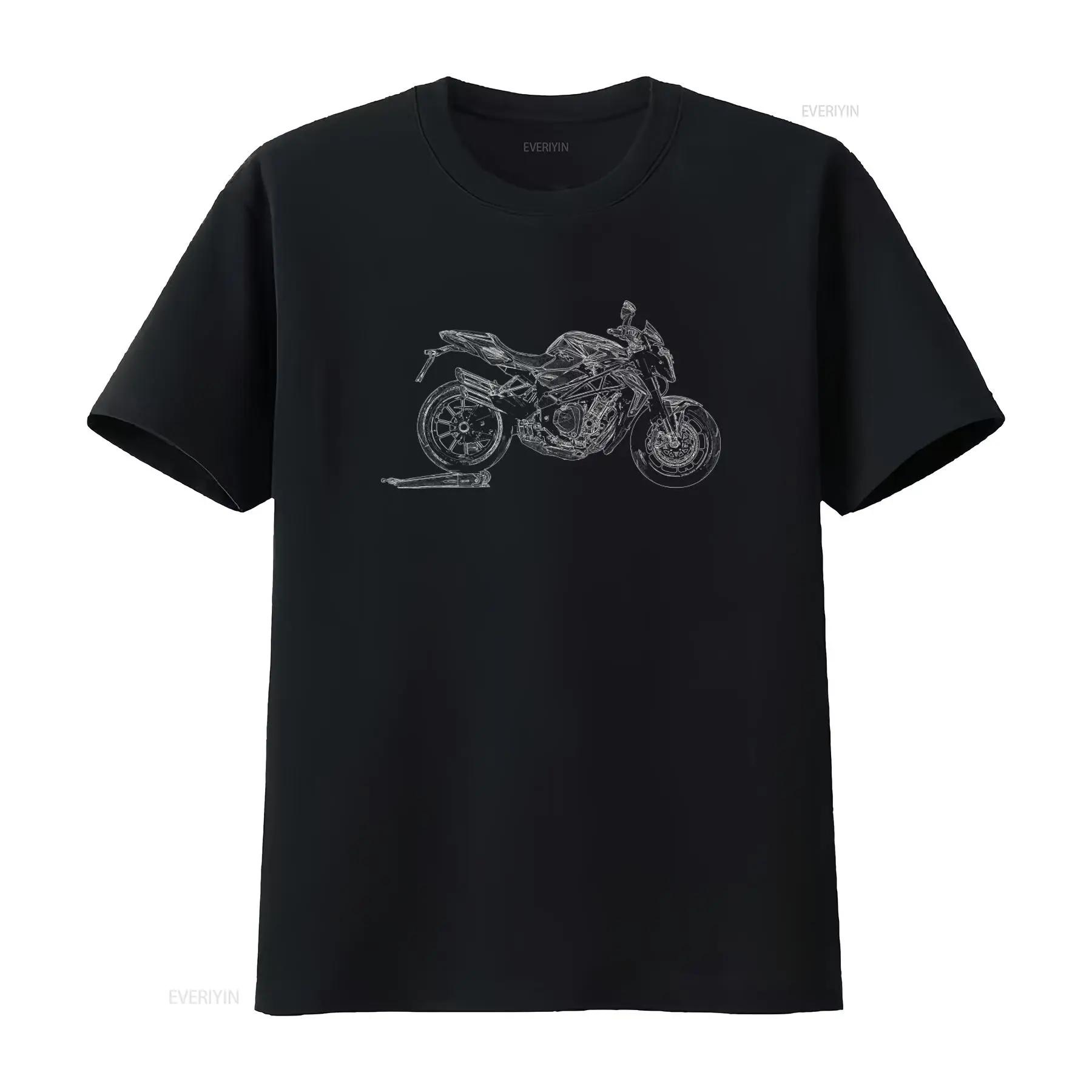2016 Mv Agusta Brutale 1090 Inspired Motorcycle T Shirt for Fashion Summer vintage Washed fashion homme Versatile Unisex - M... S разноцветный