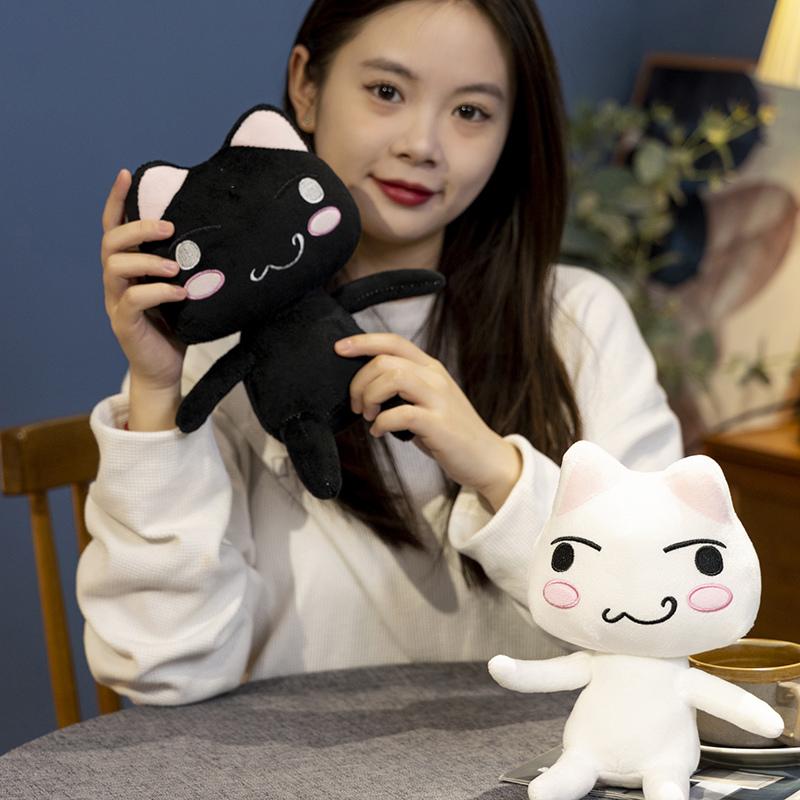 Cartoon Couple Black And White Cat Plush Toys Cute Animals High Quality Creative Simulated Stuffed Doll Home Decor Birthday Gift