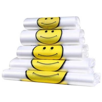 Yueyu Smile Face Transparent Plastic Shopping Bags