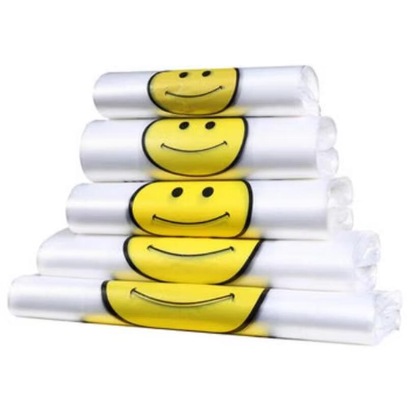 Yueyu Smile Face Transparent Plastic Shopping Bags
