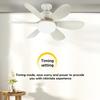 LED 30W Ceiling Fan Light E27 with Remote Control for Dimming, Suitable for Living Room, Study, Household Use, 85-265V Bulb