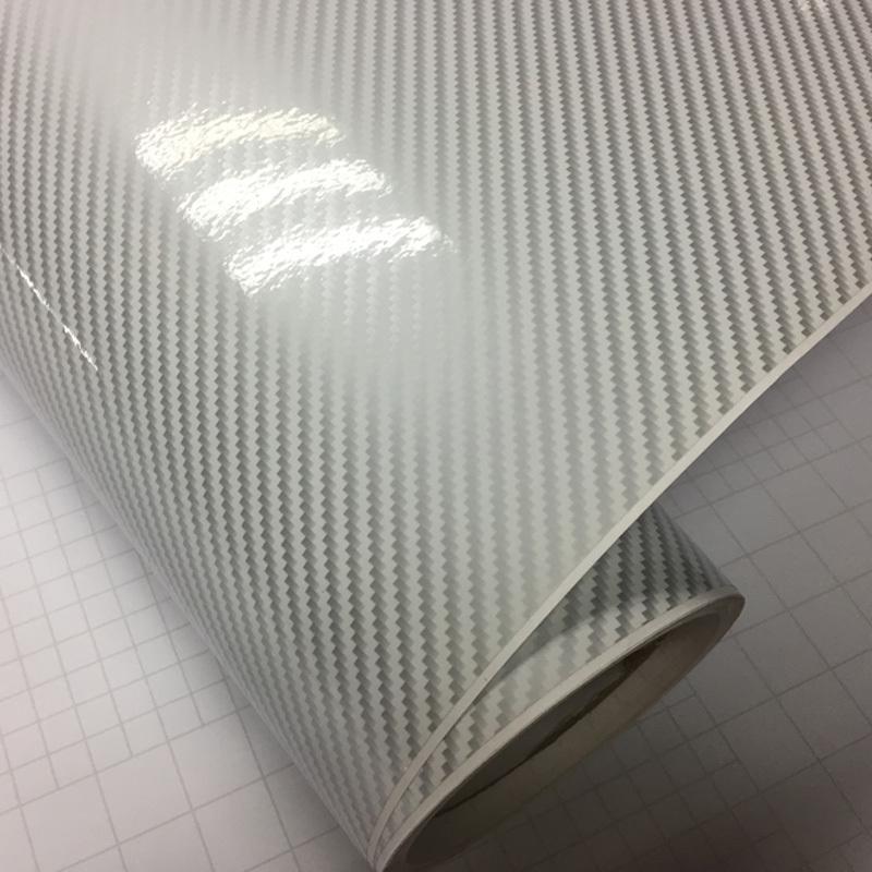 

White glossy 2D Carbon Fiber wrap Glossy white Twill 2D Carbon Fiber film with size 10/20/30/40/50/60x127CM/LOT BY FREE SHIP 10cm x 127cm