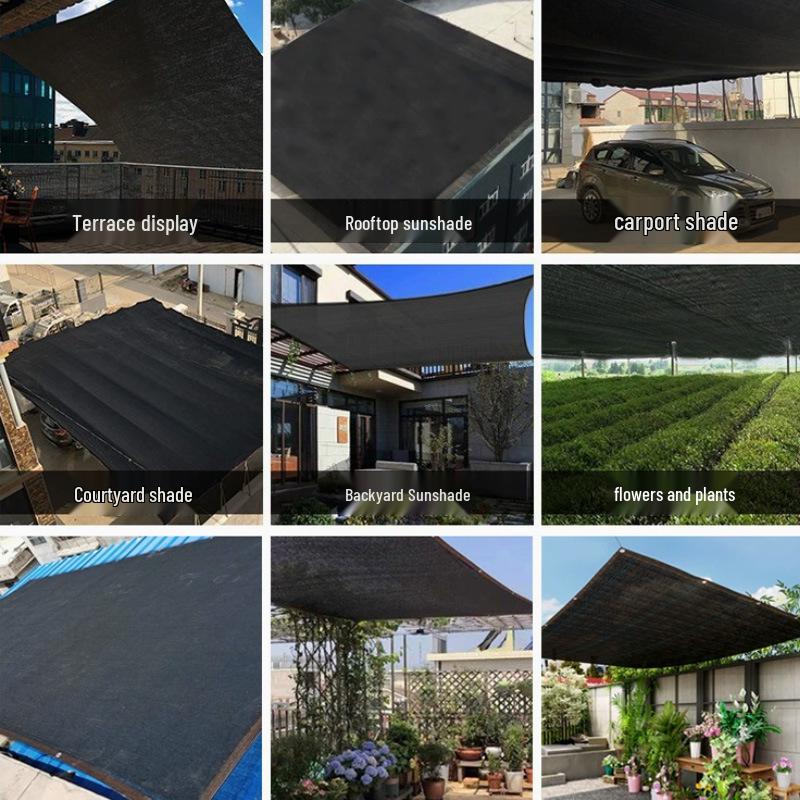 Outdoor Black Sunshade Net: Courtyard, Greenhouse, & Flower Shade; Heat Insulation & Sun Protection