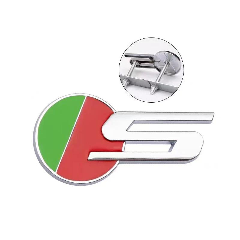 3D Metal S R Logo Car Sticker Front Grille Emblem Side Fender Rear Badge Decals Trunk Emblem for X-TYPE F-TYPE XE XF XJ XJR XFR Accessories