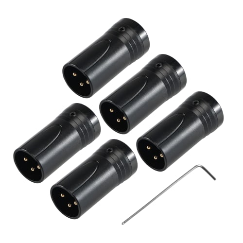 Compact XLR Microphone Solder Adapter - Gold-Plated 3-Pin Male Connector with Adjustable 90 Right-Angle Audio Plug for DIY Thin Cable Corner Connecti