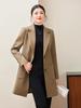 Women's Black Wool Coat - High-End, Thick, Mid-Length, Stylish for Autumn/Winter 2025