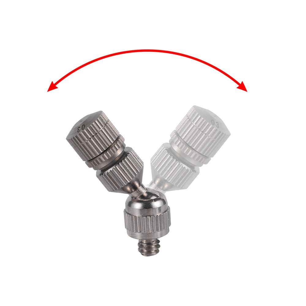 0.3/0.4/0.5/0.6mm Low Pressure Mist Nozzle and Direction Adjustable Nozzle Seat Garden Atomization Humidification Sprayer Head