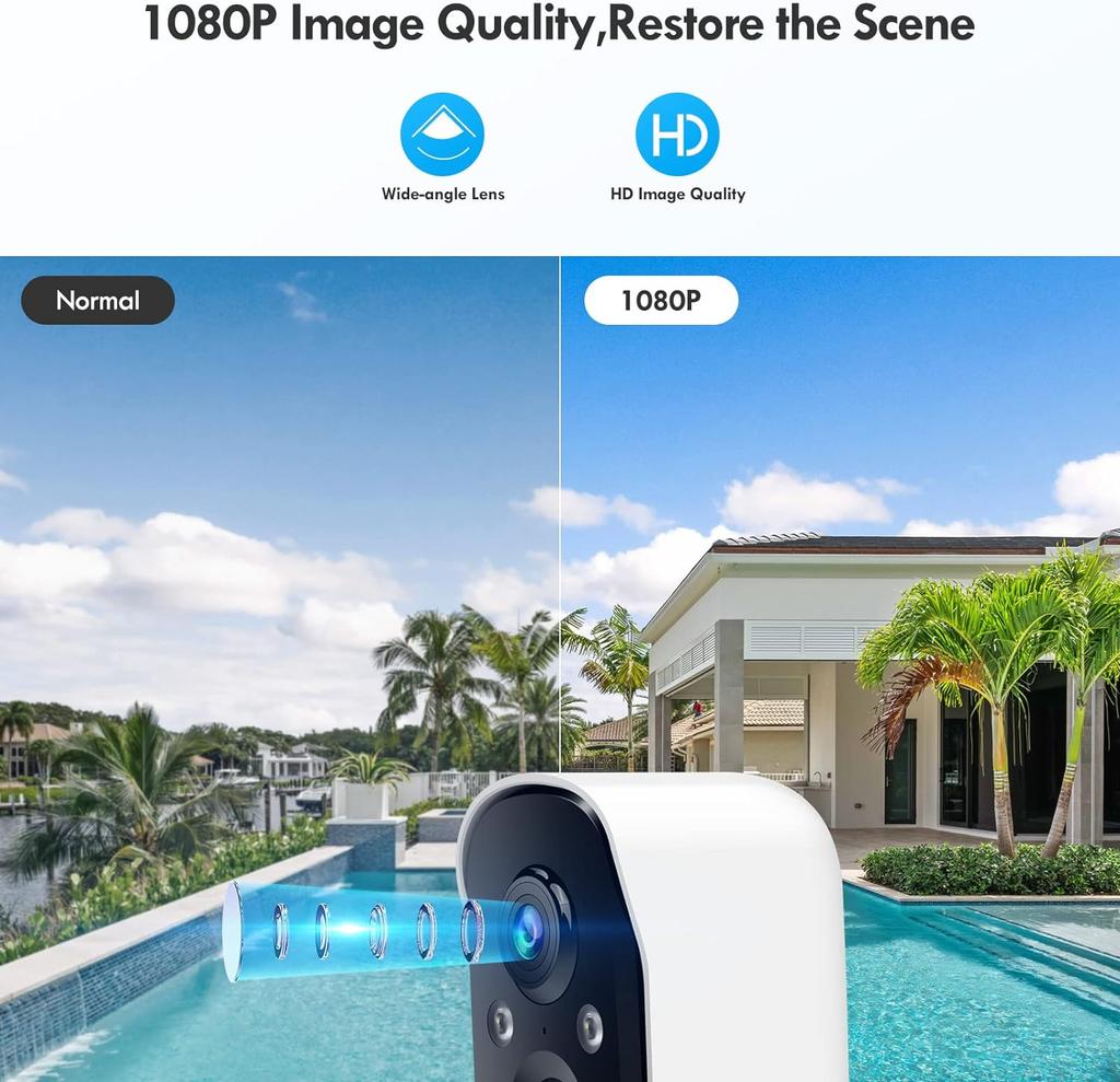 Outdoor Wifi Camera 2k Vicohome X83/wp - Wireless Ip Camera with Solar Panel for Home Monitoring