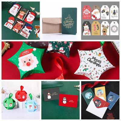 24 Stück Weihnachts- & Erntedank-Grußkartenset - Festliche Feiertagsdesigns für Geschenke
