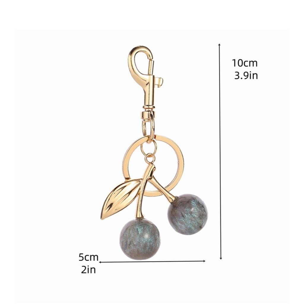 Sparkling Cherry Bag Accessory Fashion Keychain Alloy Resin Texture Cherry Keyrings Perfect for Party and Casual Outfits