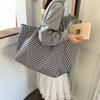 Pattern Checkered Simple Large Capacity Women Casual Canvas Tote Bag Daily For