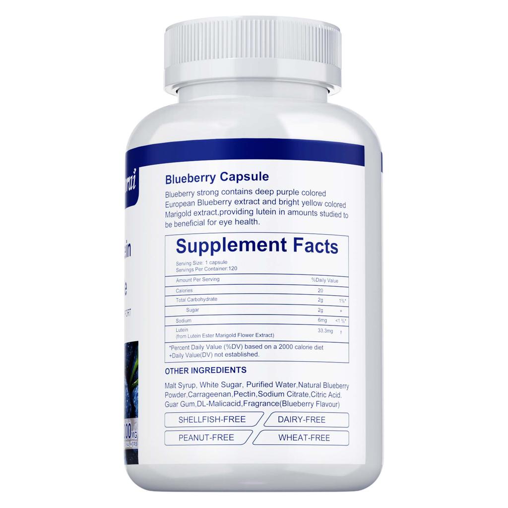 Buporai Blueberry Lutein Ester Eye Care Capsules provide comprehensive vision support and relieve eye fatigue.