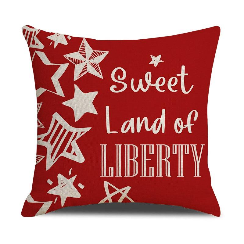 4Th Of July Printed Home Decor Pillow Cover Bedroom Living Room Sofa Decoration Polyester Cushion Cover With Zipper