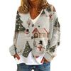 Women's Fashion Short Coat Casual Long Sleeve Printed Single Breasted Plush Top