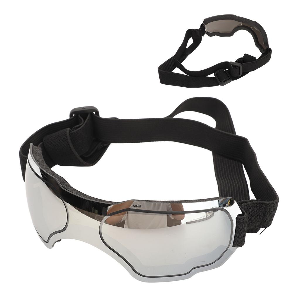 Hundebrille Wind- und UV-Schutz Haustierbrille Staubdichte Sonnenbrille für mittelgroße und große Hunde Silber