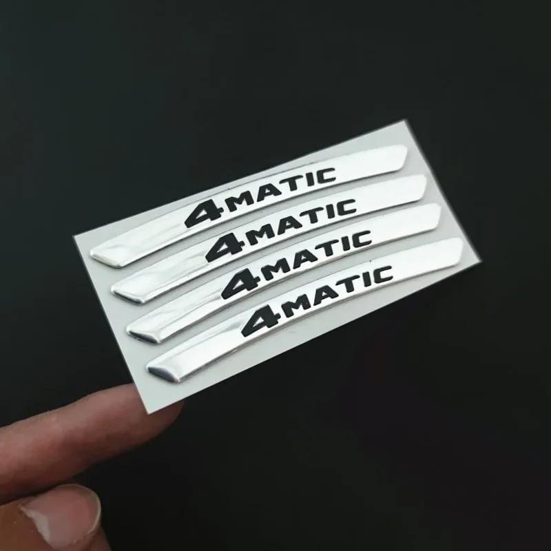 3D Aluminium 4MATIC Logo Wheel Rim Sticker Decals Emblem Badge For Mercedes Benz A B C E S GLA GLC GLE GLS CLS Accessories AR1