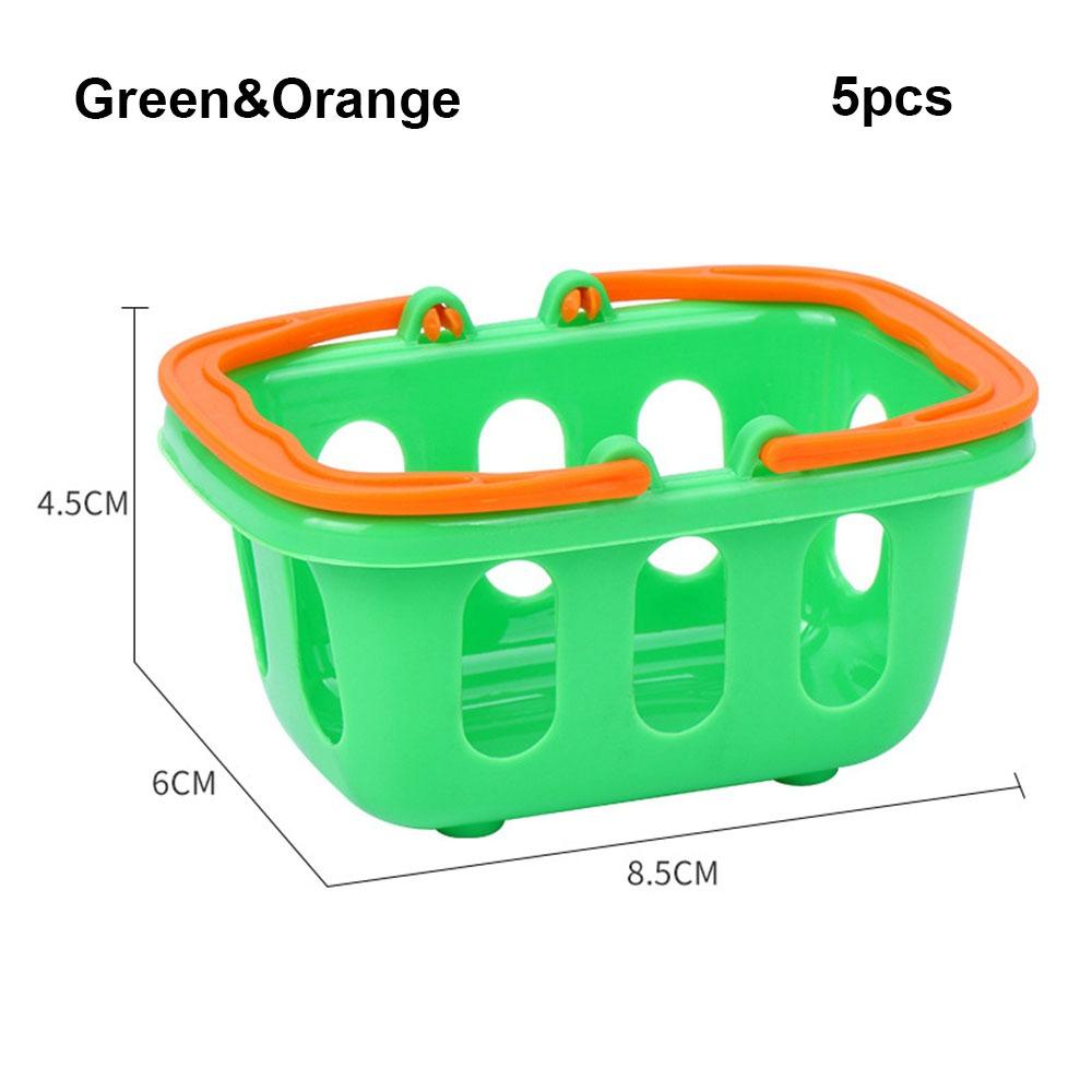 5pcs Multicolors Basket Toys Mini Shopping Hand Basket Model Doll House