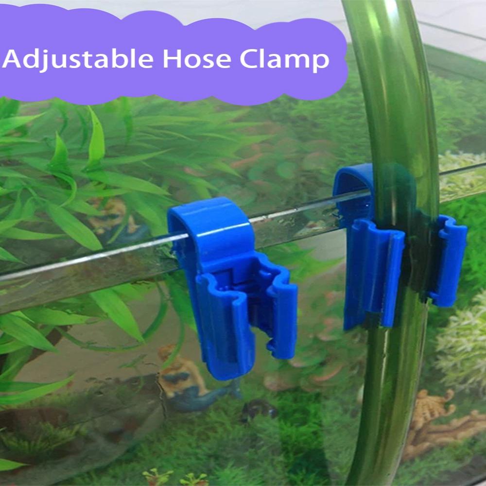 4 PCS Plastic Water Pipe Holder Black Blue Fish Tank Water Pipe Mounting Clip Aquarium Pumps