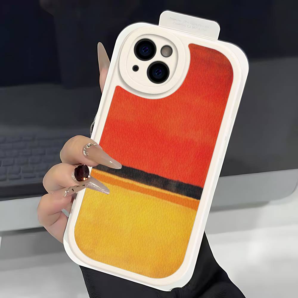 

Abstract Art M-Mark R-Rothko Phone Case For IPhone 16 15 14 13 12 11 Pro Max Plus Shockproof Leather Cover iPhone 15 plus