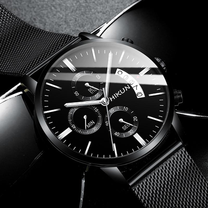 Reloj Hombre Ceasuri ocazionale de modă pentru bărbați Ceas de cuarț cu bandă din oțel inoxidabil de afaceri Relogio Masculino