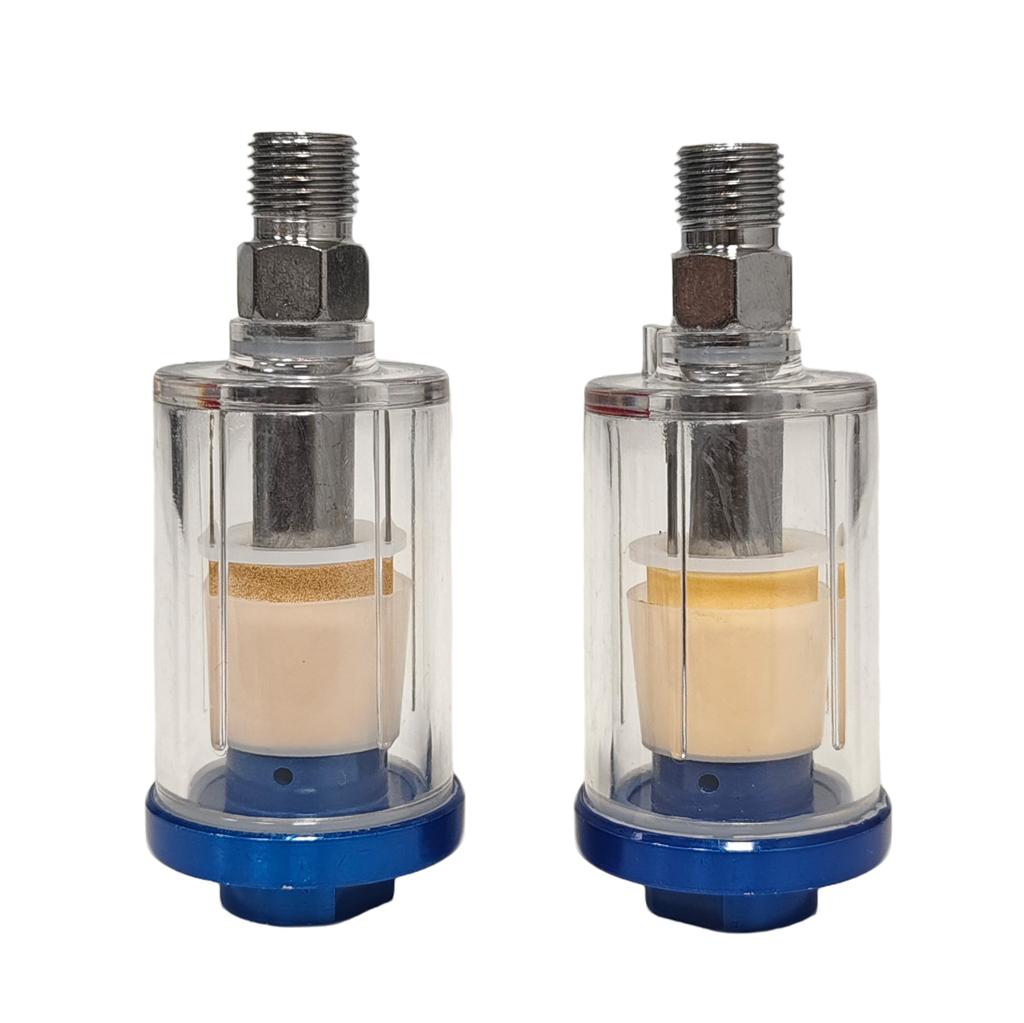 Water Oil Separator Filter Airbrush Filter Moisture Separator for Air Line Compressor Fitting, 1/4 Inch NPT Inlet