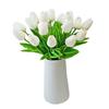 15 PCS White Imitation Tulip Artificial Flowers Real Touch Tulips Faux Flower for Home Kitchen Wedding Dining Table Decoration