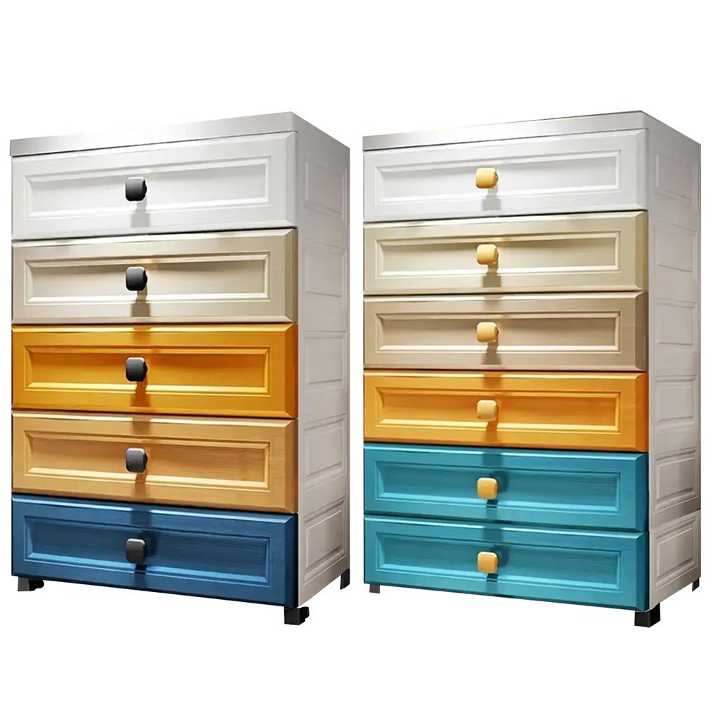 End Table Side Table Drawers Chests with Wheels Premium PP Plastic Dressers Organizer Storage Cabinet for Bedroom Hallway Kids R