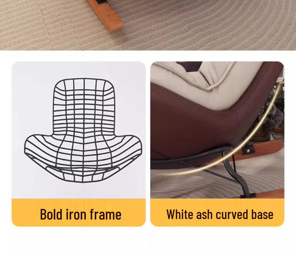 Penguin Luxury Balcony Recliner: Honeycomb Button Metal Rocking Chair