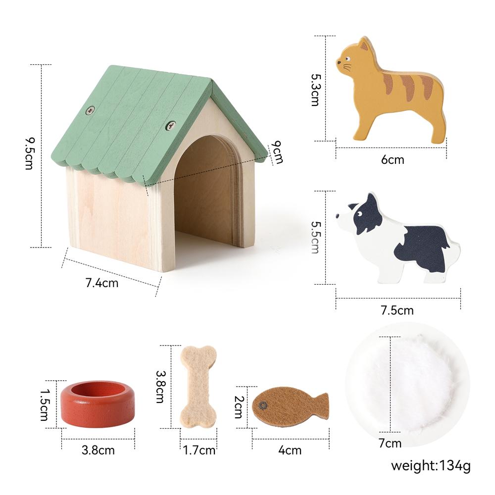 

Wooden Cartoon Animal Building Block Toys Kid Simulated Pet Scene Set Baby Interactive Imagination Toys Wooden Decorative Items