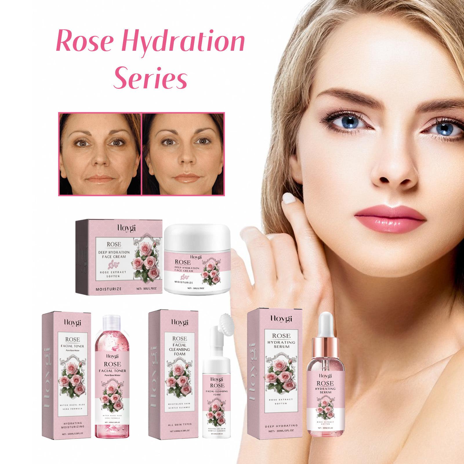 

Увлажняющий набор Rose, Глубокое увлажнение, Длительное увлажнение, Очищающий от загрязнений, Увлажняющий и не стягивающий набор