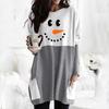 Snowman Print Long-Sleeved T-Shirt Dress for Autumn/Winter 2023