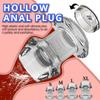 Hollow Speculum Peeking Anal Beads Butt Plug with Stopper Expander Tunnel Transparent Anus Dilation Adult Women Men Gay