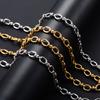 6.5mm Handmade Stainless Steel Link Big Oval Chain Necklace for Women Men Punk Hiphop Boy Chunky Gold Color Choker Metal Jewelry