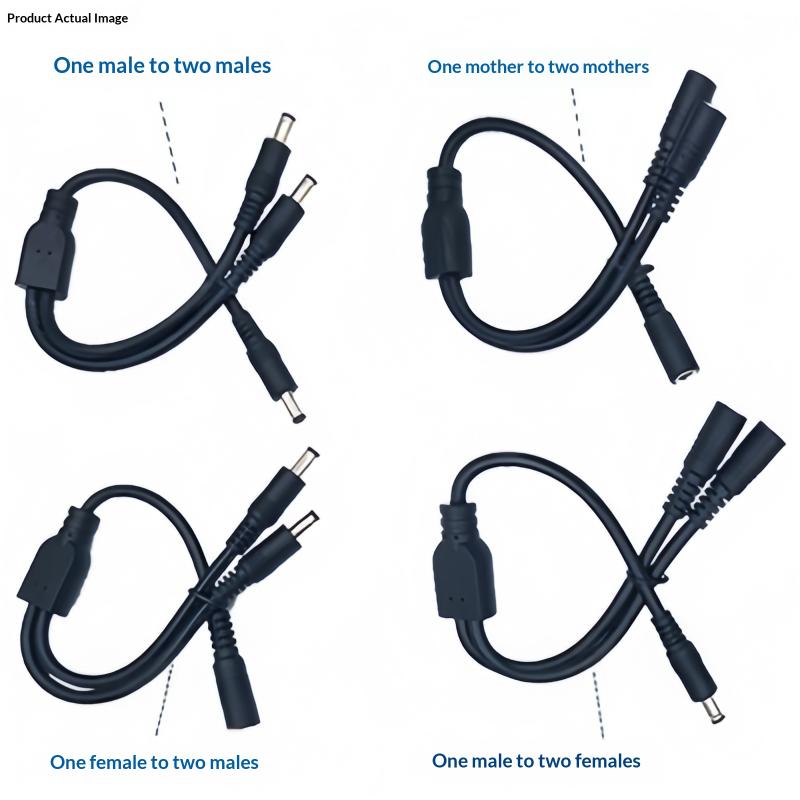 Dc5.5X2.5Mm Power Splitter Cable 1 To 2 Dc Power Cord High Current Dc Connector For Led Strip Security Camera Power Supply