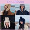 Winter Cute Rabbit Ear Beanie With Fleece Lining For Girls Outdoor Warmth
