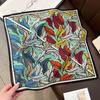 Light Luxury Retro Plant Flower Summer Silk Scarf Women's Daily Commuting Decoration Chinese Square Scarf Fashion Versatile Foreign Style Shawl