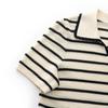 GOELIA Spring Tencel Lapel Striped Pullover