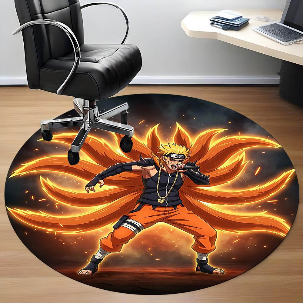 1pc Naruto Nine Tails Chair Carpet for Office - Indoor Non-Slip Washable Polyester Fiber Carpet, Soft Comfortable Mat For Office yy250928031