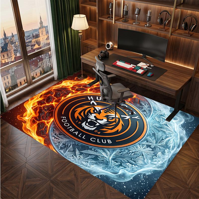 Tappeto in Velluto di Cristallo con Stampa Calcio Hull City, Comodo Assorbente d'Acqua Antiscivolo Tappeto per Pavimento Interno