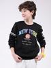 Jungen Reguläre Passform Schwarzes Sweatshirt