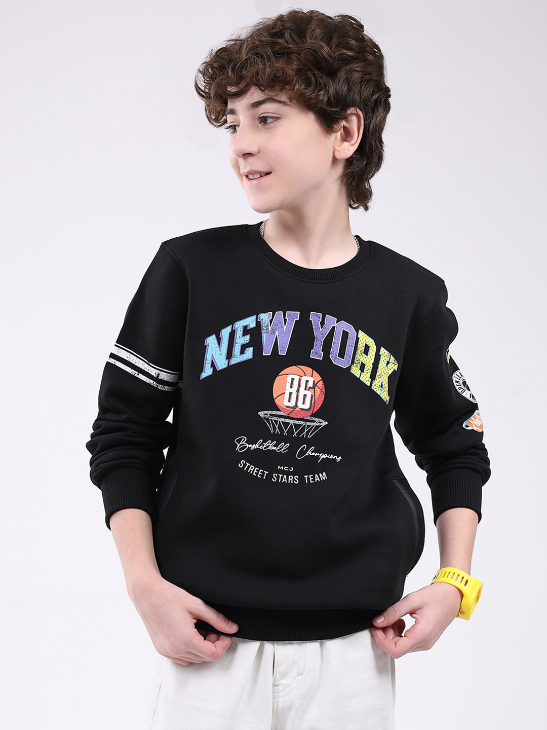 Monte Carlo Boy Regular Fit Black Sweatshirt 9-10 Years