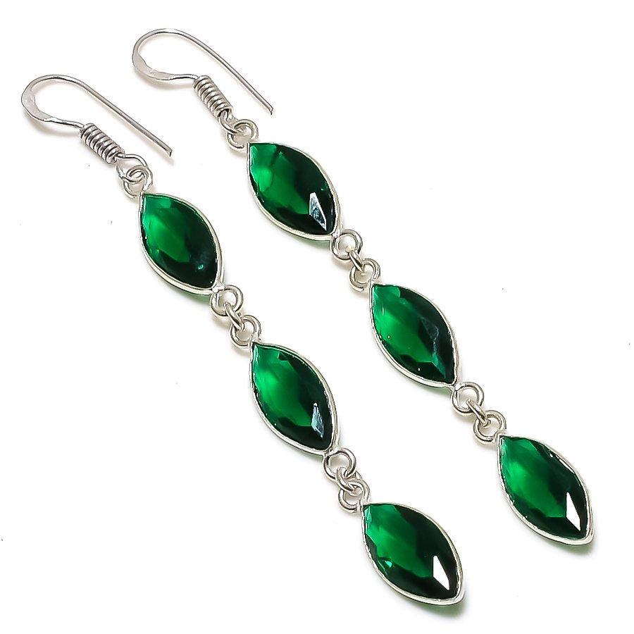 

Ювелирные серьги из стерлингового серебра 925 пробы с натуральным хромдиопсидом 2,80 дюйма H1l22