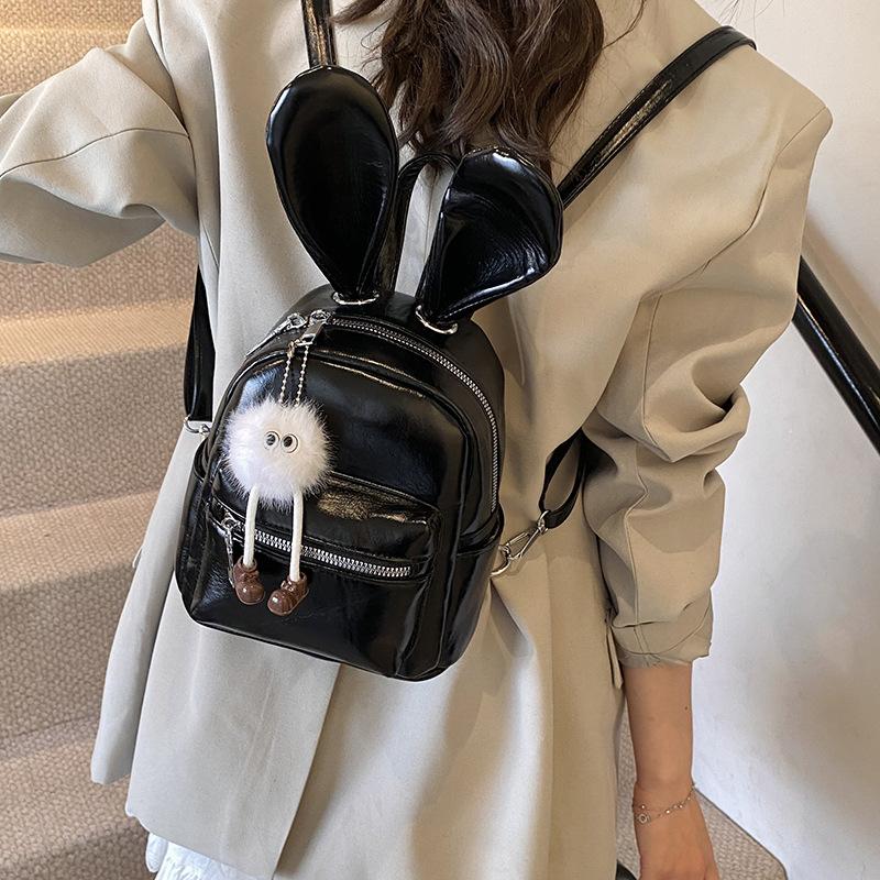 Cute rabbit ears small backpack 2025 new Mori sweet girl fashion niche versatile travel backpack